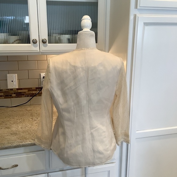 Vintage Dorothy Schoelen Platinum Jacket Blazer Size Large Linen Blend - Picture 5 of 9